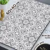 Tapete secante de tierra de diatomeas con diseño de azulejo floral vintage, posavasos de cocina, absorbente para encimera, antideslizante, resistente a la suciedad, resistente al desgaste, fácil de limpiar