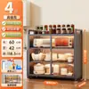 Estante de Almacenamiento para Cocina del Hogar Gabinete de Almacenamiento Multifuncional Aparador Gabinete Vitrina a Prueba de Polvo de Pie Vitrina