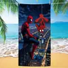 Toalla de playa Marvel Spider-Man de exportación transfronteriza, microfibra ultrafina, doble cara, absorbente, toalla de baño de playa de dibujos animados para niños