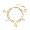 Pulsera popular de titanio y acero estilo ins, moderna, versátil, corazón, mariposa, estrella, geométrica, de acero inoxidable, joyería para la mano