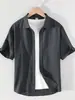 Camisa Básica de Manga Corta para Hombre, Nuevo Estilo de Verano, Informal Holgada Base Versátil, Camisa de Media Manga Versátil para el Día a Día Juvenil