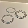[Igual que Ruth] Pulsera de Cuentas Superiores de Cristal Blanco Natural Aguamarina 7A para Hombres y Mujeres Pulsera Sencilla de Cuentas Redondas Regalo
