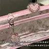 Estuche Transparente Rosa con Gato, Doble Capa, Moderno y Estéticamente Agradable, Gran Capacidad, Estilo Femenino, Estuche de Almacenamiento para Estudiantes, Papelería