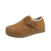 Sapatos de algodão de sola grossa tudo incluído 2026 femininos novos casuais para dirigir quentes mocassins com mais veludo sapatos Birkenstock temporada outono e inverno não