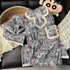 Pijama de encaje de otoño para mujer, nuevo conjunto de algodón nube de manga larga con cuello pequeño y pantalón largo, ropa de casa casual