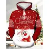 Nova Blusa com Capuz Estampa de Natal do Papai Noel 3D Merry Christmas Moda Blusa de Moletom Venda Quente Transfronteiriça