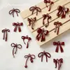 Estilo Ins para Niña Serie Única y Versátil Borgoña Profundo Colgante de Lazo Accesorios para Pendientes y Collares DIY