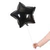 Globo de aluminio con forma de corazón de estrella de cinco puntas de 18 pulgadas con juego de varillas para decoración de bodas, fiestas y festivales.