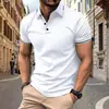 Moda Masculina Casual Transfronteriza Temu Estampado 3D Manga Corta Botones Polo Verano Nueva Fuente Fábrica Mayorista