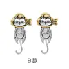 Aretes de Gato Grafiti, Diseño Original de Nicho, Aretes de Gama Alta, Aretes Dulces y Geniales