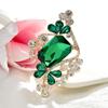 Broche de Flor de Vidro Elegante com Cravação de Diamantes Acessório de Roupa de Inverno Feminina Corsage Generoso Simples Broche Novo