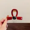 Retro Francês Ancora Vermelho Grande Pegador de Cabelo Quantidade Grampo Tubarão Presilha de Cabelo Pegador de Cabelo Clipe de Cabeça Vinho Tinto Acessórios de Cabelo
