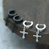 Pendientes de Acero Inoxidable con Forma de Cruz y Pendientes para Hombre de Estilo Callejero Moderno, Estilo Cool Ins Japonés y Coreano, Pendientes de Borla de Gama Alta, Venta Directa