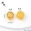 Accesorios de Oro de Arena Vietnamita Colgante Lindo de Cabeza de Tigre y Cerebro para Zapatos Colgante Giratorio de Girasol con Doble Oreja Accesorios de Joyería