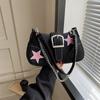 Bolso bandolera de lona con textura de moda, estilo cadena, con personalidad y estrellas, para chica, estilo dulce y moderno, para invierno de 2023