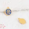 Nuevo producto Vietnam arena oro fortuna DIY accesorios colgante azul aceite auspicioso lenguaje pulsera tocado material accesorios de joyería al por mayor