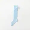 Calcetines Largos Rectos de Malla de Seda Helada Lolita con Ribete de Encaje para Niñas, Nuevo Estilo de Verano Blancos hasta la Pantorrilla