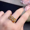 Anillo de Zafiro Amarillo Natural, Gema Grado 5A, Tamaño 3*4mm, Finamente Elaborado en Plata 925