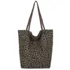 Otoño 2026 Nuevo Estilo Estampado de Leopardo Cruzado Bolso Tote de Gran Capacidad para el Trabajo Bolso de Hombro Moda Retro Casual Coreano