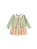 Conjunto de Vestido Tulipán para Niñas Ropa Infantil Youbao Cárdigan de Color Sólido Vestido con Cuello de Muñeca Atuendo Dopamina para Bebé