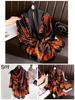 Bufanda elegante de seda Hangzhou con protección solar y letras para mujer, ideal para primavera y otoño, fina y larga, chal de satén de verano.
