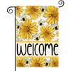 Popular Bandera Decorativa de Verano Americana con Estampado de Girasol y Margarita, Festival de Abejas de Amazon, Material de Lino para Jardín