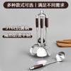 Juego de Utensilios de Cocina Espesados de Acero Inoxidable, Espátula y Cucharón para Uso Doméstico, Incluye Espátula para Freír, Cuchara, Espátula Espesada para Cocinar, Espumadera y Cucharón para Sopa