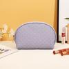 Bolsa de cosméticos semicircular de PU, bolsa de viaje portátil para el cuidado de la piel, bolsa de lavado impermeable, mini bolso de mano