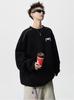 Moletom com Capuz de Gola Redonda Pesado High Street Americano Estampa de Diabo de Alta Qualidade Outono Nova Marca Tendência Top Handsome de Manga Longa