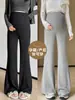 Pantalones de maternidad para primavera y otoño, pantalones acampanados con soporte para la barriga, nuevo modelo 2026, pantalones de cintura alta y cintura baja, leggings, pantalones de largo hasta el suelo