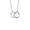 Collar de pareja de doble anillo Mobius de plata esterlina para mujer, moderno, simple, creativo, cadena de clavícula, anillo liso a juego, colgante para par