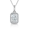 Collar Rectangular de Moda para Mujer con Colgante de Diamante de Alto Carbono Cortado Flor de Hielo Color Flash de Venta Caliente Transfronteriza Europea y Americana