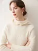 Suéter grueso de cable de moda casual de manga larga con capucha de cachemira para mujer para otoño e invierno