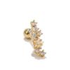 Aretes Florales de Corazón con Circonitas Simples y Elegantes Varilla de Acero de Titanio de Oro de 18 Quilates Tornillo para Perforación de Oreja Aretes de Bola al por Mayor