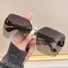 Gafas de Sol de Moda Sin Marco Estilo Nuevo, Gafas de Sol Versátiles de Gama Alta para Mujer, Gafas de Sol Modernas y Tendencia Anti-UV