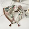 Pañuelo pequeño cuadrado de algodón y lino con borlas de 58 cm Protector de cuello Bufanda suave Pañuelo decorativo para la cabeza Pañuelo floral Retro Pequeño Fresco