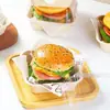 Caixas para Hambúrguer com Janela de 6 polegadas, Caixas Descartáveis de Polpa de Cana para Sobremesas, Bolos, Suflês, Caixas para Assar