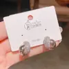 Brincos de Tarraxa Zircônia Estilo Ins de Alto Padrão Exquisitos Versátil Temperamento Personalidade Estilo Clássico Cool Acessórios de Brincos Geométricos