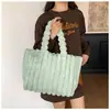 Bolso de Mano Rayado de Felpa Transfronterizo para Mujer, Bolso de Hombro Texturizado Simple Otoño e Invierno, Bolso de Axila de Moda de Gran Capacidad de Gama Alta