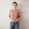 Bestseller de Otoño/Invierno: Sudadera con capucha 100% cachemira pura, suéter de punto pullover de manga larga, corte holgado, cómoda y agradable para la piel