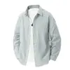 Cross-border Nova camisa masculina casual listrada de manga comprida moda solta plus size lapela camisa juvenil masculina top