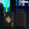 Estilo Popular de Influencer de Tiktok Encendedor Inflable de Carta de Póker Resistente al Viento Llama Verde de Gama Alta Nuevo Encendedor de Póker al por Mayor