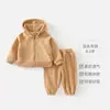 Conjunto de Moletom de Outono para Meninos e Meninas, Conjunto de Duas Peças com Mangas Longas para Crianças, Jaqueta com Capuz para Meninos, Calça de Passeio para Meninas