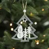 Adorno de Navidad Hueco de Madera Gris Decoración Colgante Creativa de Árbol de Navidad de Madera Diseño Arte Moderno