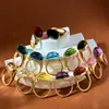 Anel Lipor Colorido de Cristal Original Joia Baoman Novo com Pedra Preciosa Lapidação Diamante Multifacetada com Fogo e Brilho Completos