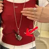 2025 Nuevo Collar de Explosiones para Mujer Estilo Dulce Fresco Nicho Único Cadena para Suéter Colgante de Lazo Cadena para Suéter