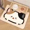 Tapete para alimentar gatos, tapete de alimentación específico para mascotas, tierra de diatomeas, resistente al aceite, absorbente de agua, antideslizante, a prueba de salpicaduras, resistente a la suciedad, fácil de limpiar
