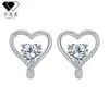 Pendientes de Corazón de Dopamina de Plata de Ley S925 Transfronterizos para Mujer, Diseño Original, Pendientes de Alta Gama con Incrustaciones de Circonita, Modernos