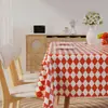 Mantel PVC Mantel Cuadros Simples Estilo Ins Tapete Rectangular para Mesa Lujo Ligero Sensación de Alta Gama Impermeable y a Prueba de Aceite Tapete para Mesa