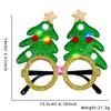 Gafas Luminosas de Dibujos Animados de Navidad Decoración Navideña Suministros para Fiesta Feliz Año Nuevo Letra Luz LED Marco de Gafas